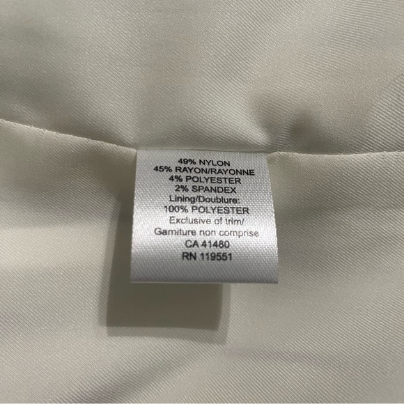 Gentle Dawn Ivory Gray Pin Striped Open Front Career Blazer - Picture 5 of 5